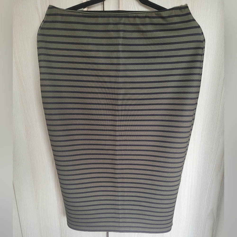 Striped Black and Gray Women's Skirt